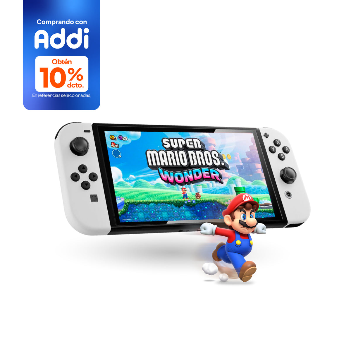 Consola Nintendo Switch Oled Blanco + Juego Super Mario Bros Wonder