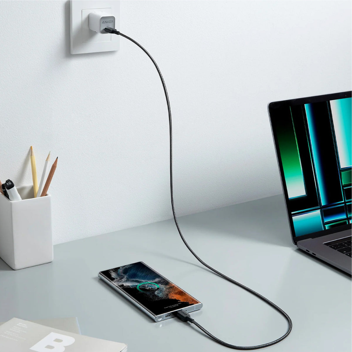 Cable ANKER 322 USB-C A USB-C De 1.8 Metros Negro