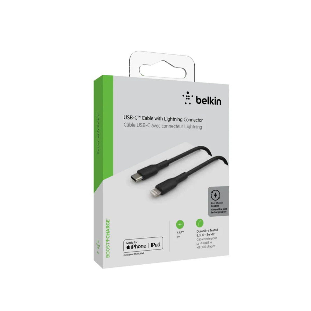 Cable BelkinBoostcharge USB-C A Lightning 1 Metro Negro
