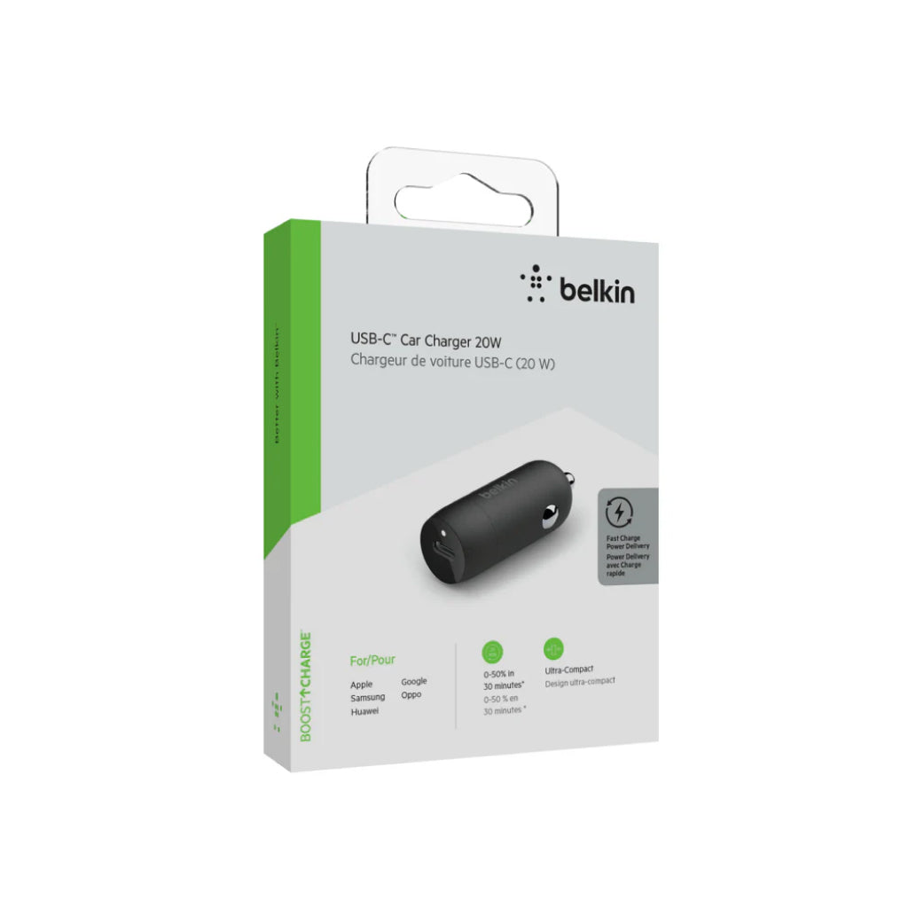 Carg Belkin Auto USB-C 20W Negro