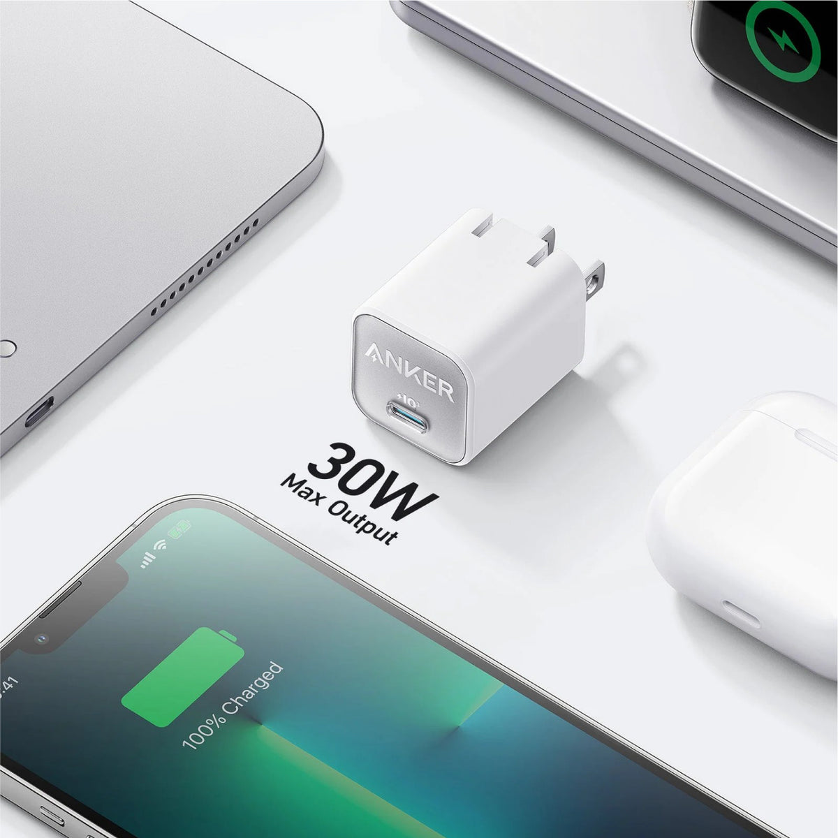 Cargador ANKER De 30W USB-C Blanco