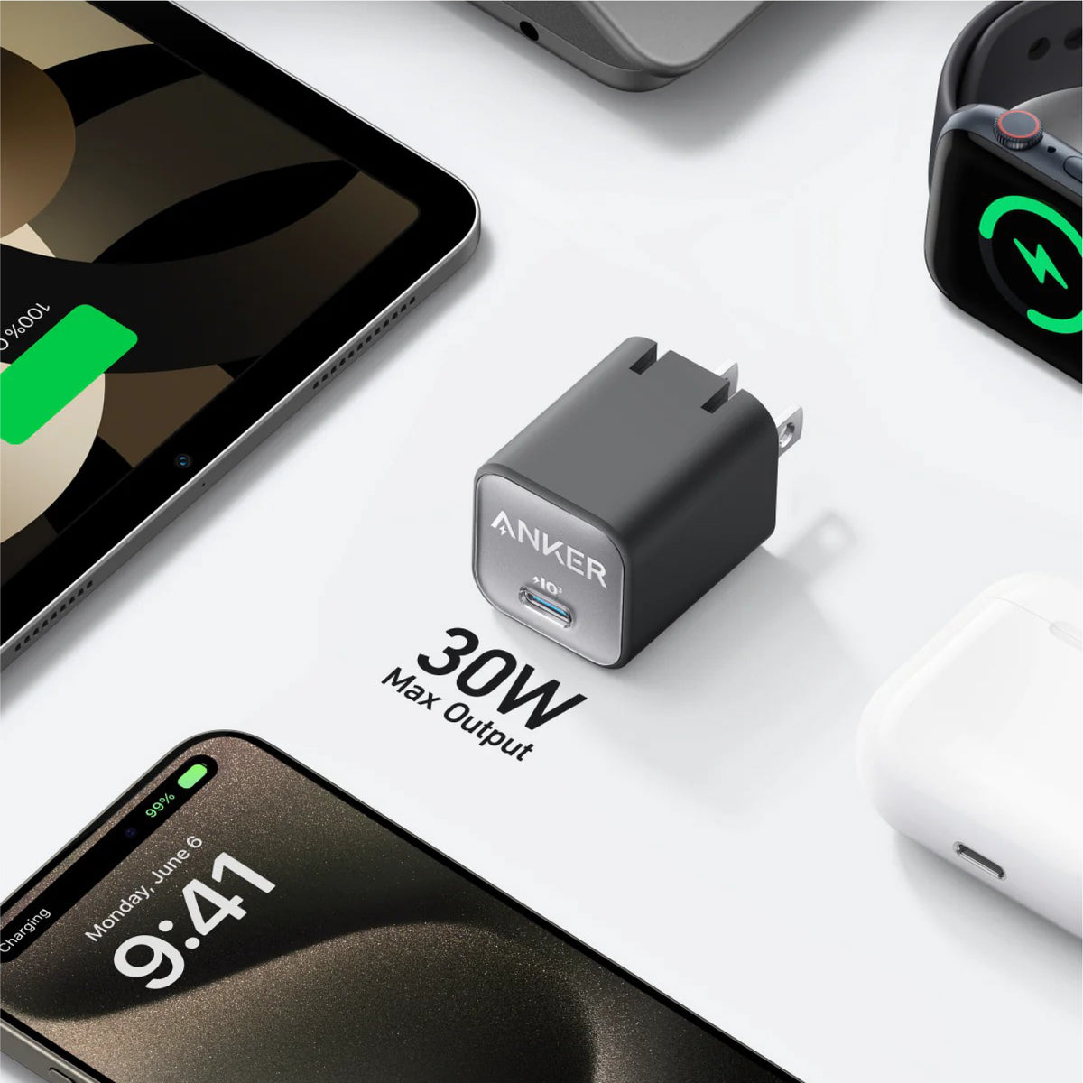 Cargador ANKER De 30W USB-C Negro