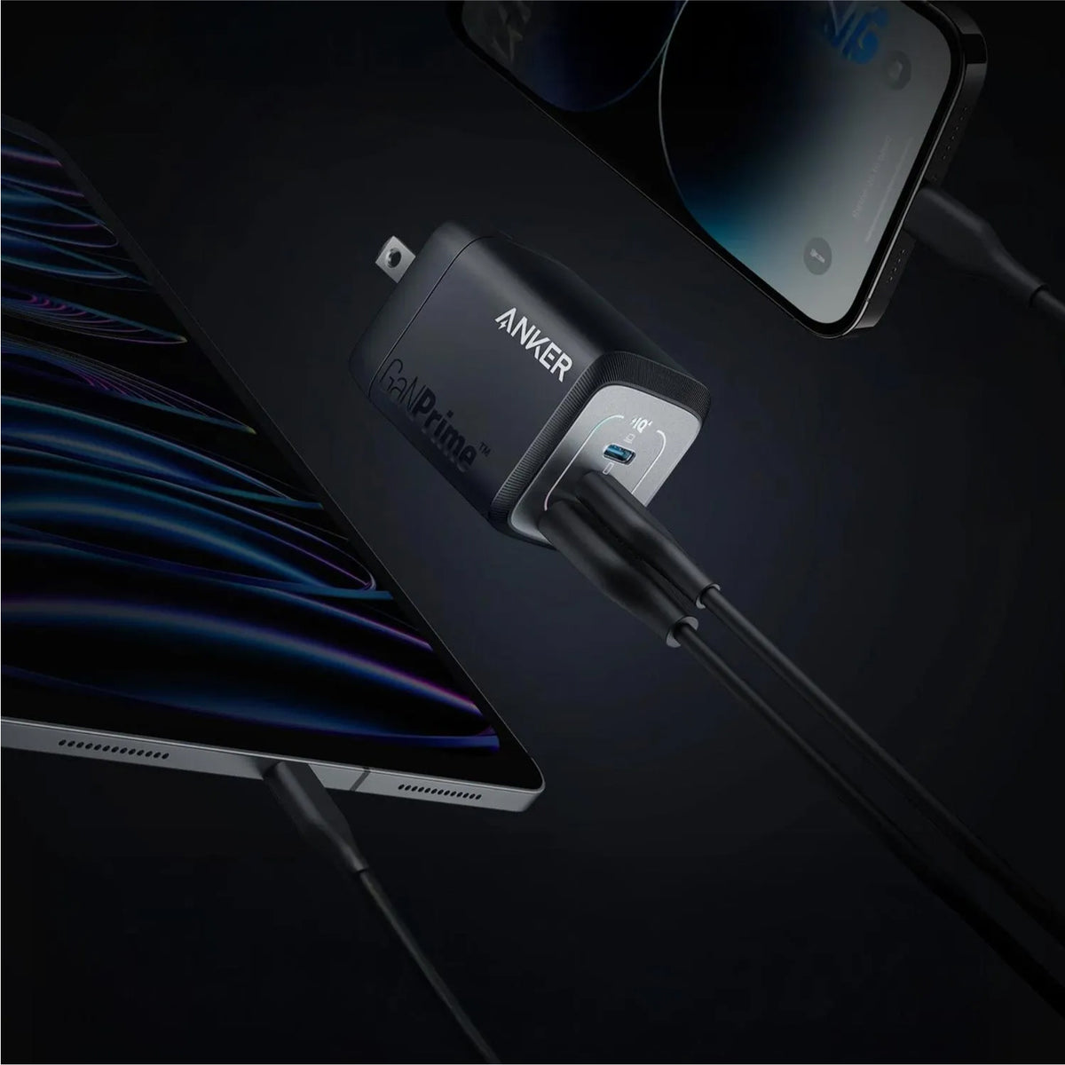 Cargador ANKER Prime De 67W Con 3 Puertos USB-C Y USB-A Negro