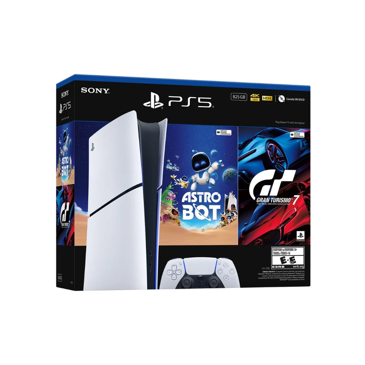 Consola PS5 Slim Bundle Digital De 825 GB + Juego Gran Turismo 7 & Astr Bot