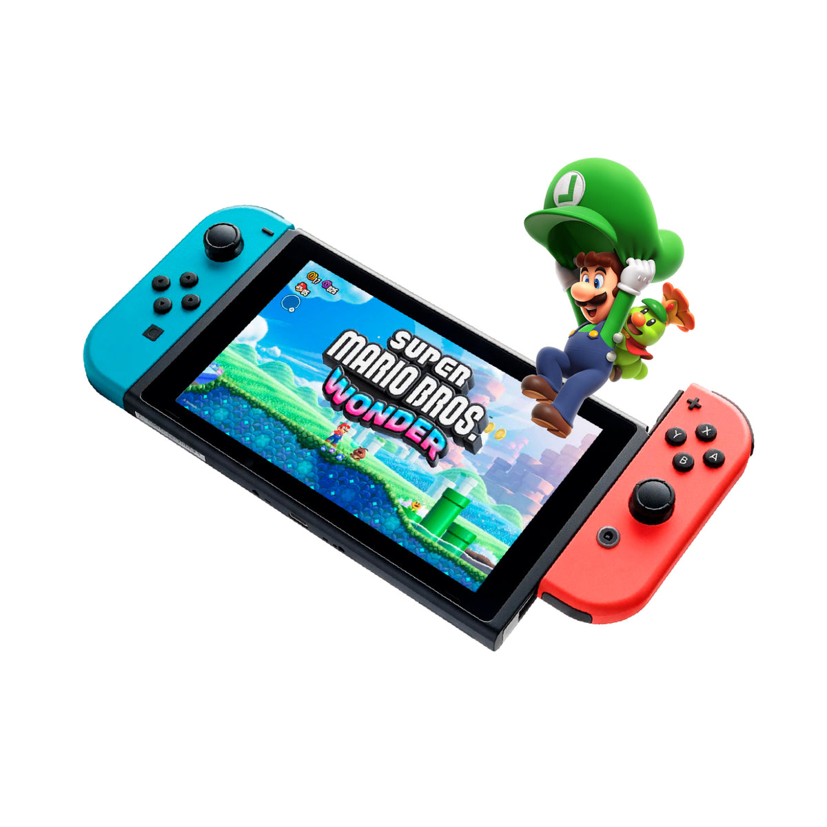 Consola Nintendo Switch con Joy-Con Azul Neón / Rojo Neón + Super Mario Bros. Wonder Digital + 3 Meses Nintendo Switch Online