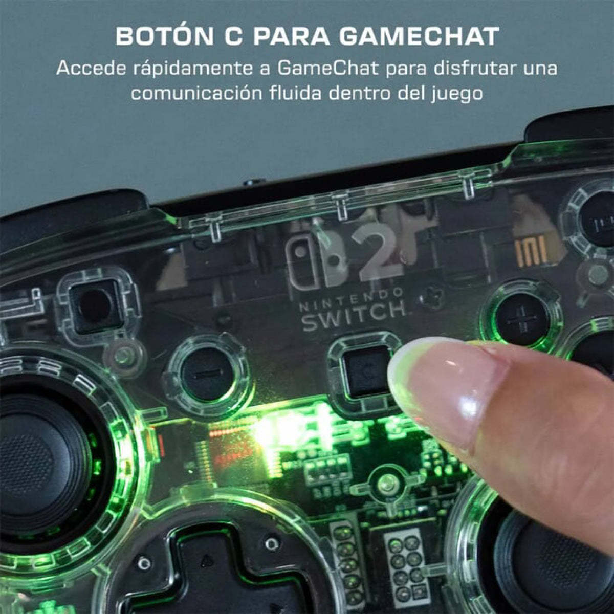 Control TURTLE BEACH Inalámbrico para Nintendo Switch 2 Afterglow Clear