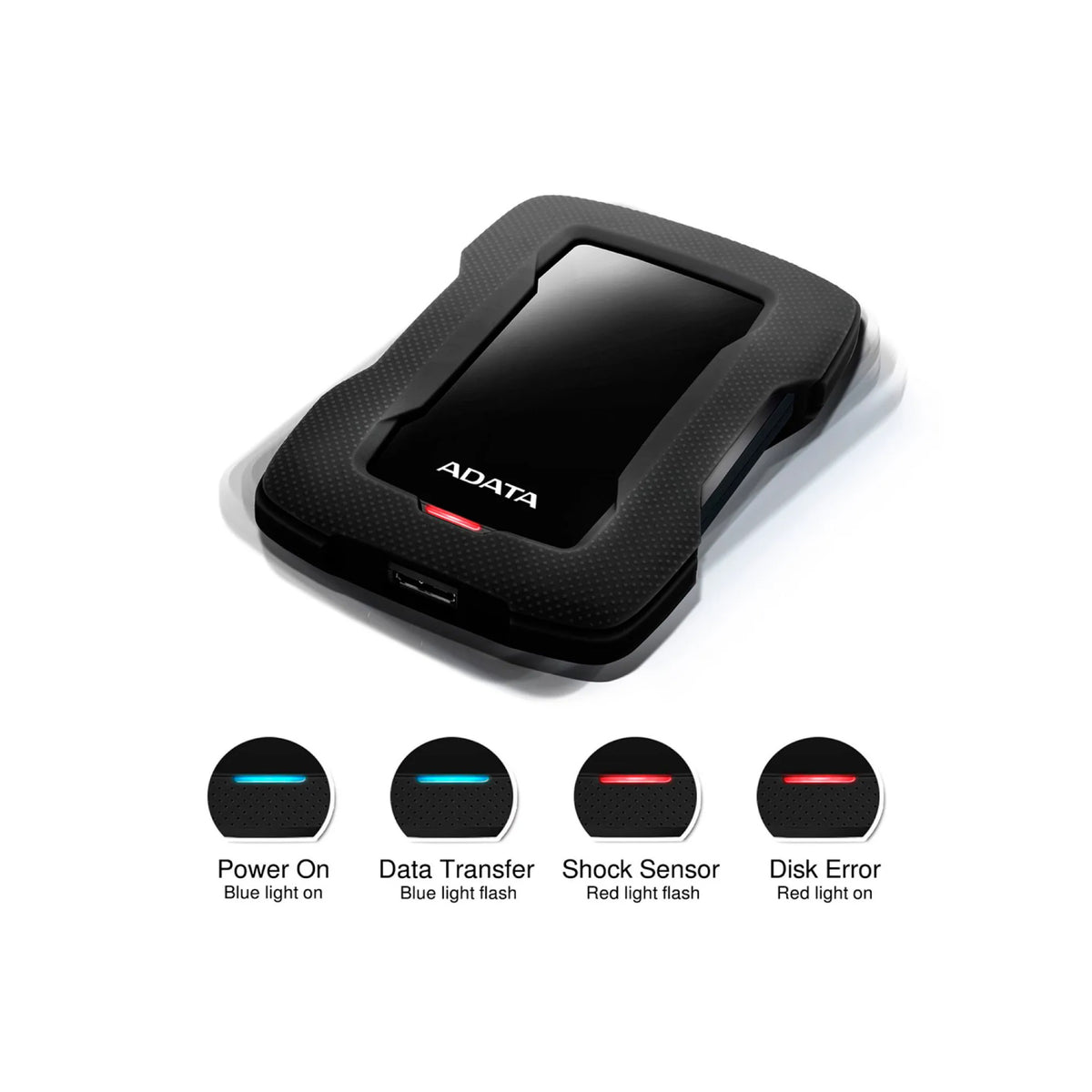 Disco Externo Adata Antigolpes Y Salpicaduras HD330 2TB Negro