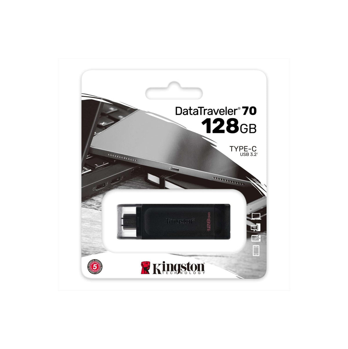 Memoria Usb Kingston Tipo C De 128 Gb Dt70 3.2