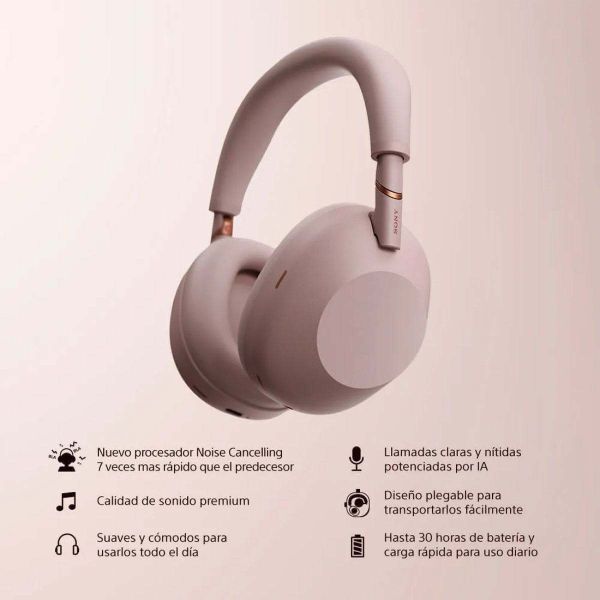 Audifonos Inalambricos Sony NC WH-1000XM6 Rosado