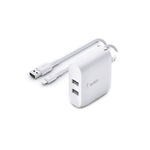 Cargador Belkin Dual 24W De Pared Con Cable Lightning A Usb De 1 M Blanco