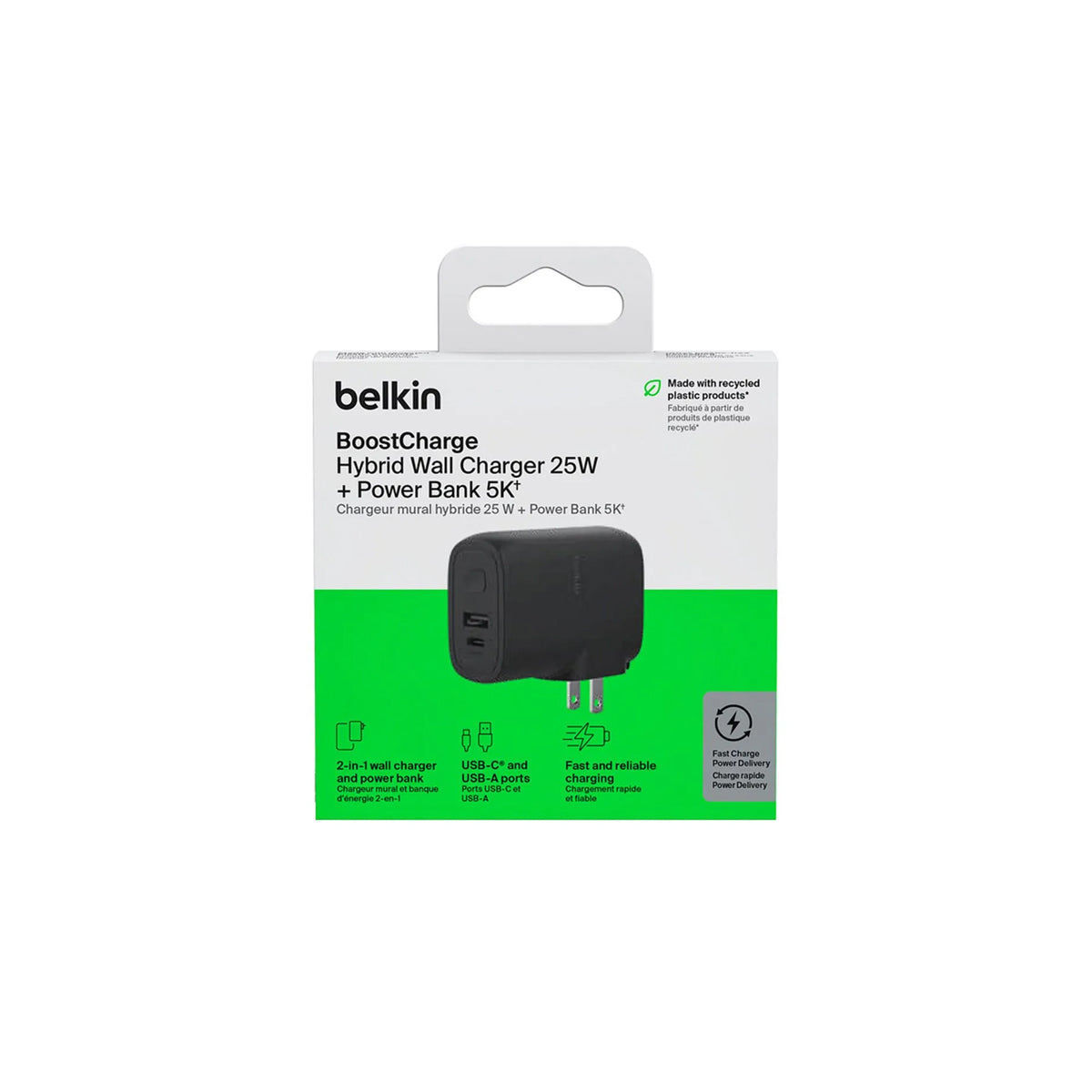 Cargador De Pared Híbrido Belkin De 25 W + Power Bank De 5K
