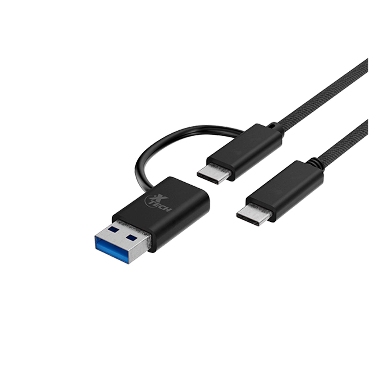 Cable Adaptador 2 En 1 USB-C A USB-C Con Dongle USB-A 2.0 XTC-532