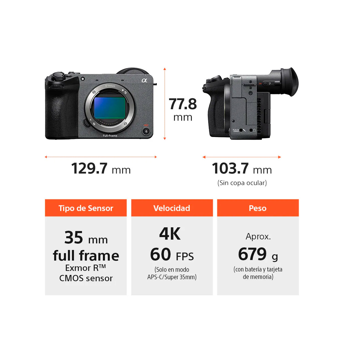 Cámara Sony ILME-FX2B / Q E38 (Cuerpo)