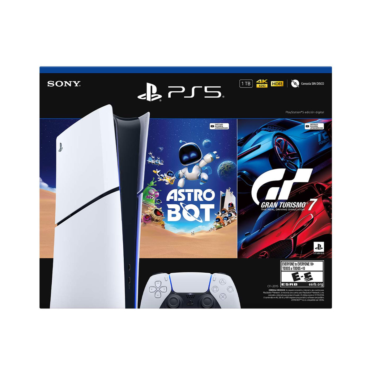 Consola PS5 Slim Bundle Digital + Juego Gran Turismo 7 & Astr Bot)