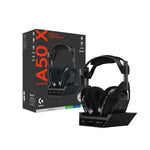Diadema Gamer Inalámbrica Astro A50X + Base De Carga Negra Para Xbox, Play y PC