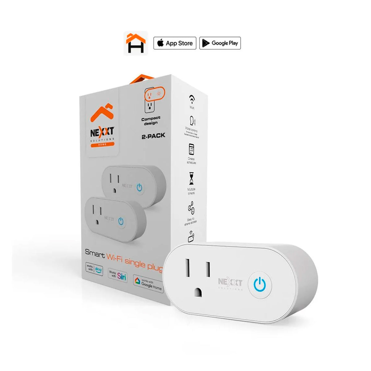 Enchufe NEXXT Inteligente WI-FI Con Tecnología Matter (Par) 110V - 220V