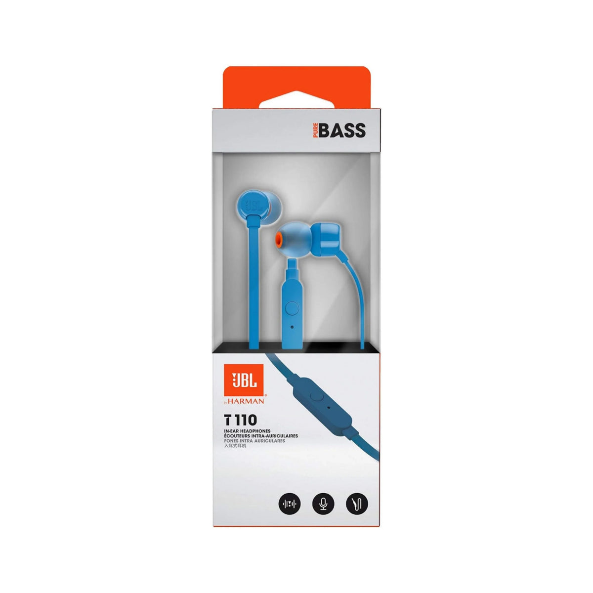 JBL Headphone T110 Wired In Ear Blue