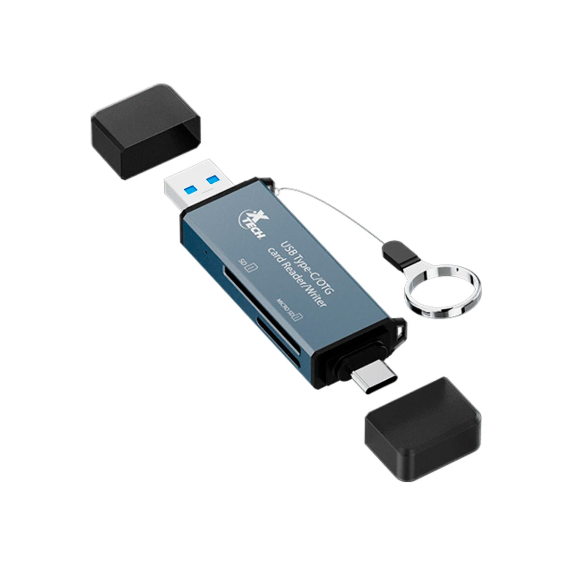 Lector De Tarjetas XTECH 2 En 1 USB-C / USB Gris XTC 580