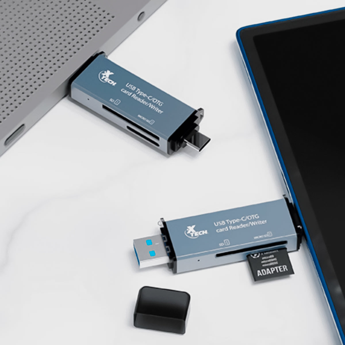 Lector De Tarjetas XTECH 2 En 1 USB-C / USB Gris XTC 580