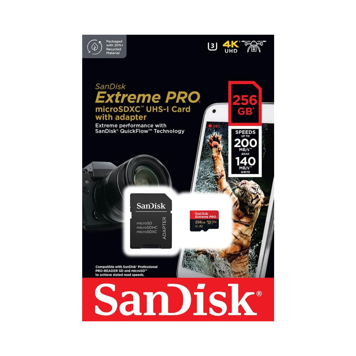 Memoria Micro Sd Sandisk Extreme Pro 256 Gb Clase 10