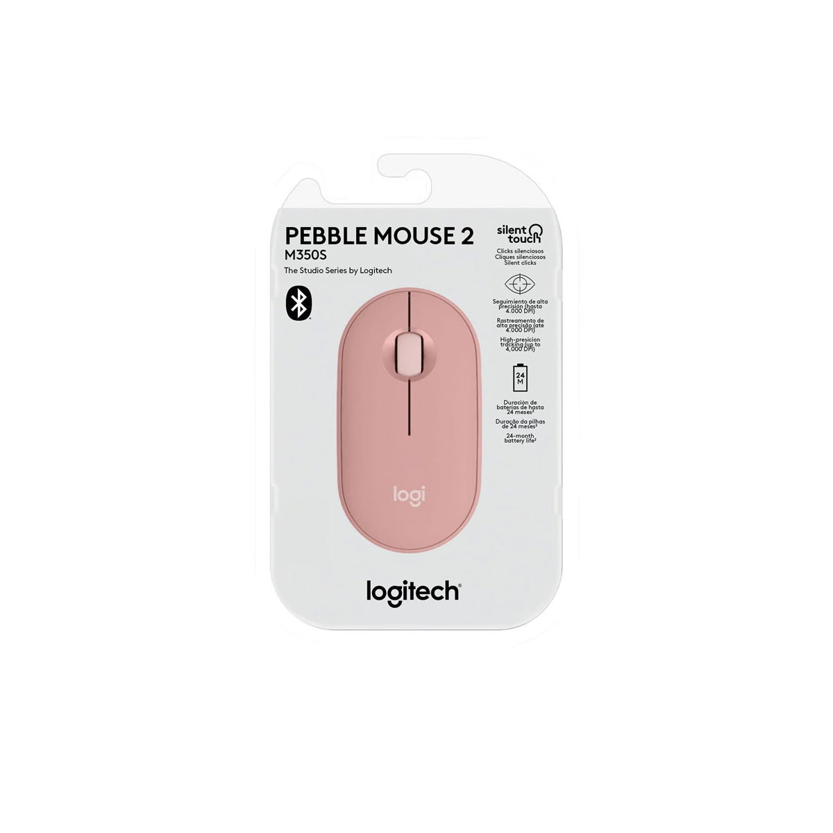 Mouse Logitech 2 M350s Inalambrico-Bluetooth Rosa