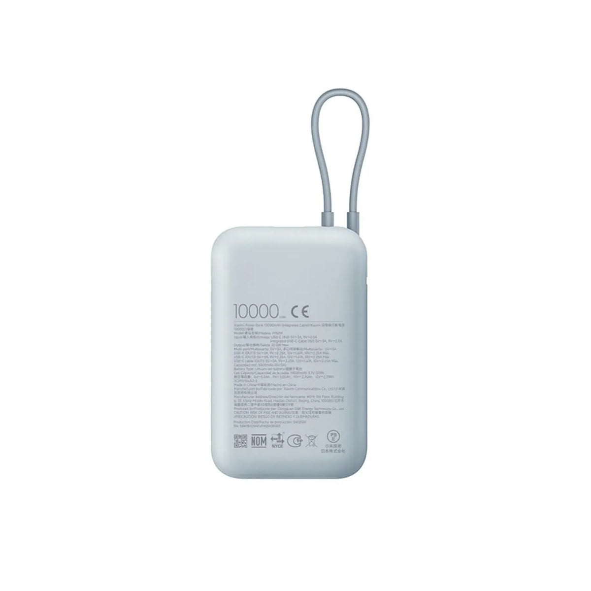 Xiaomi Power Bank 10000mAh Con Cable de Carga Integrado Azul