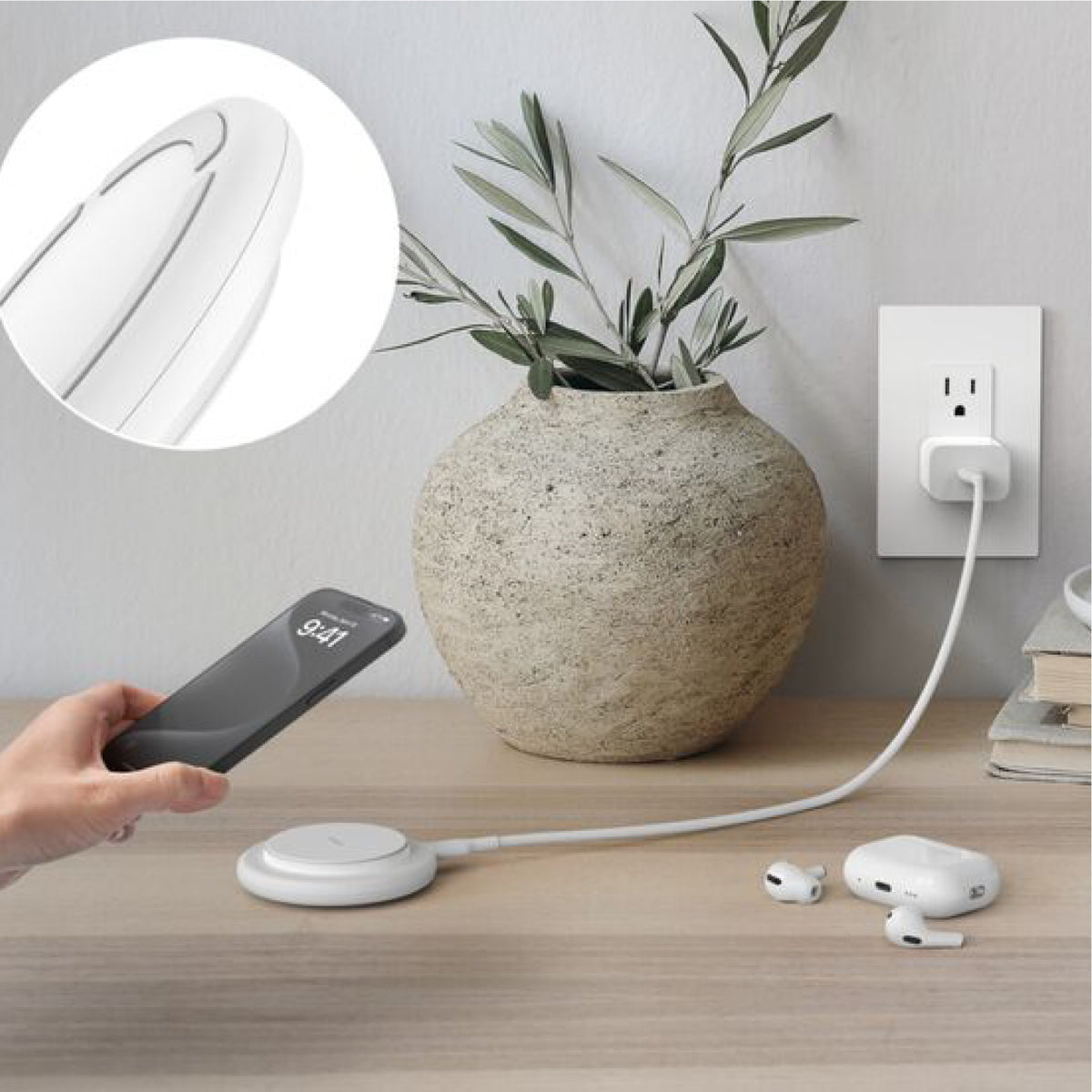 Base De Carga Inalámbrica Magnética Belkin QI2 De 15W Blanco