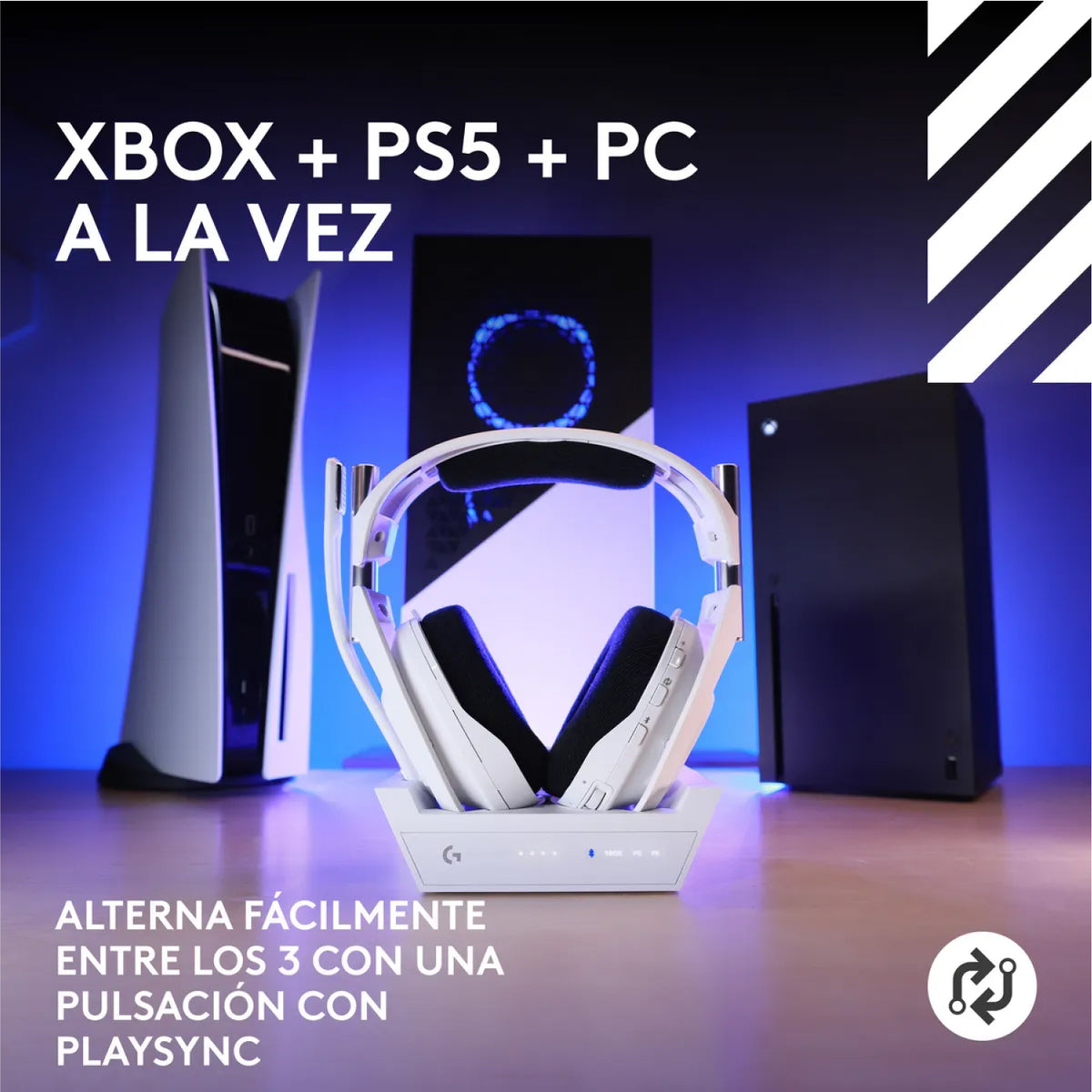 Diadema Gamer Inalámbrica Astro A50X + Base De Carga Blanco