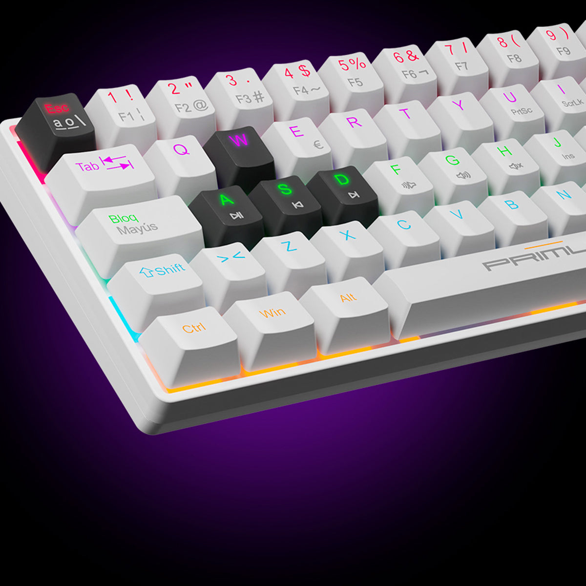 Teclado Primus Gaming Ballista 61T - Mecánico Alámbrico Blanco