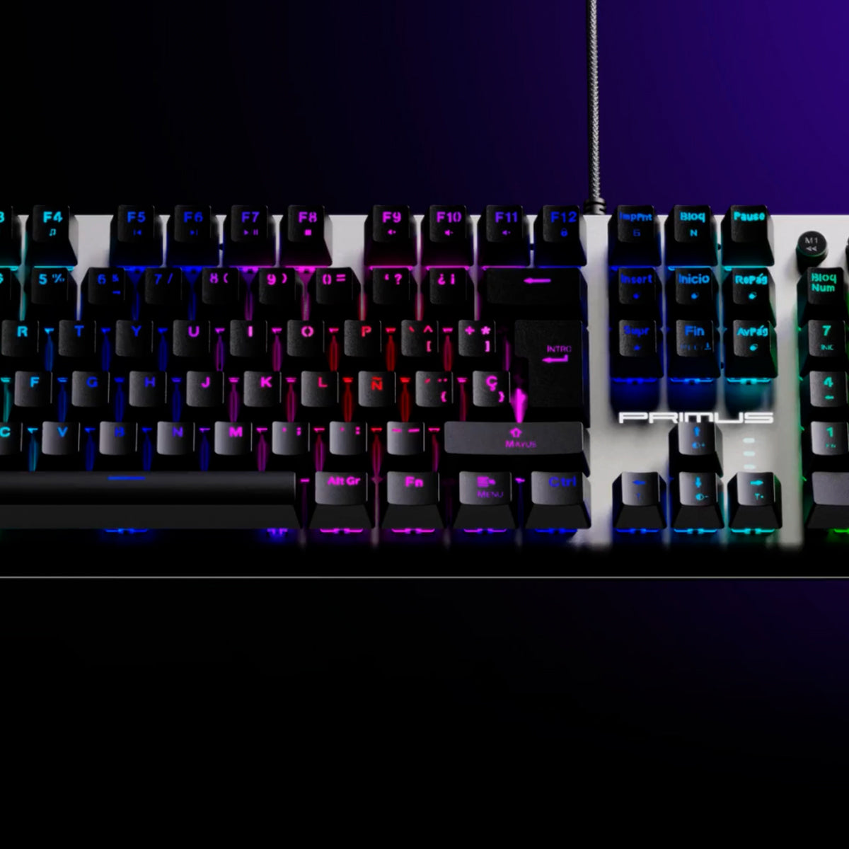 Teclado Primus Gaming Ballista 91T - Mecánico Alámbrico Con Efectos De Luz