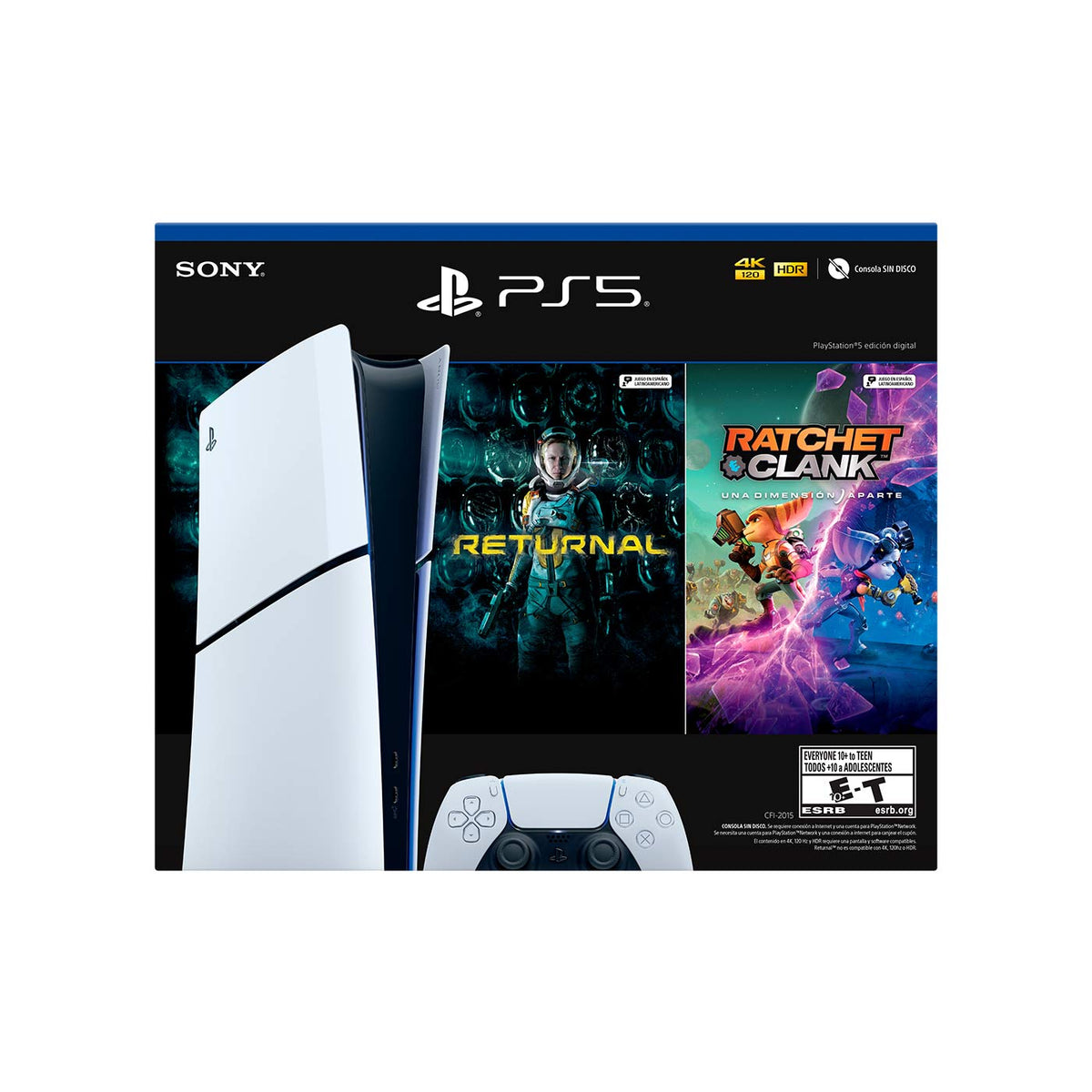 Consola PS5 Slim Bundle Digital + Juego Returnal + Juego Ratchet & Clank.