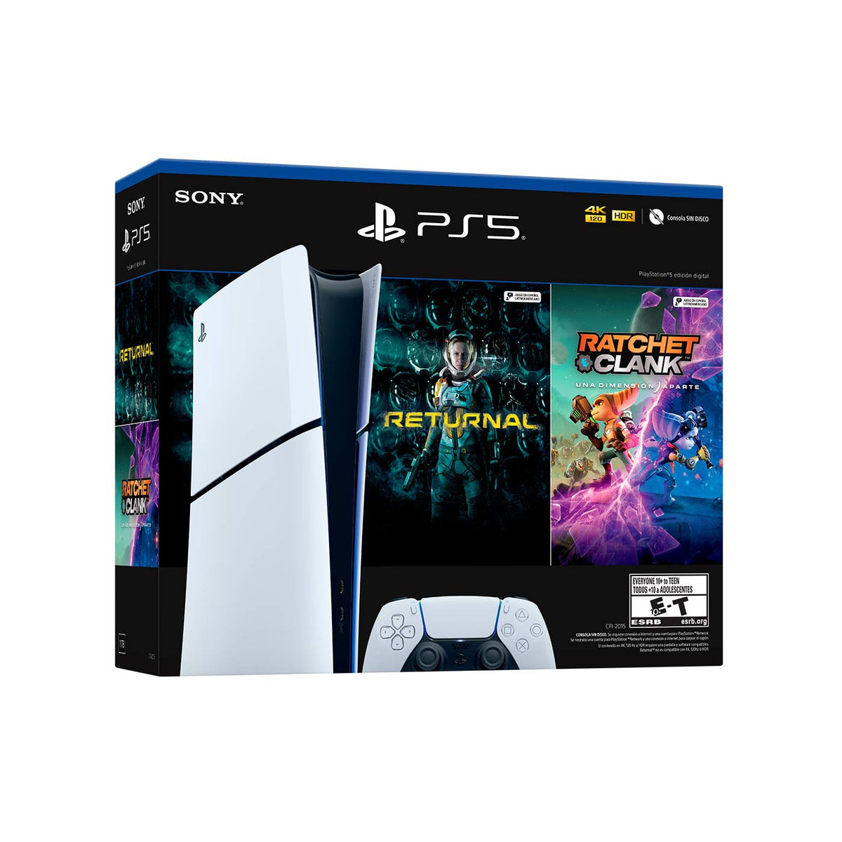 Consola PS5 Slim Bundle Digital + Juego Returnal + Juego Ratchet & Clank.