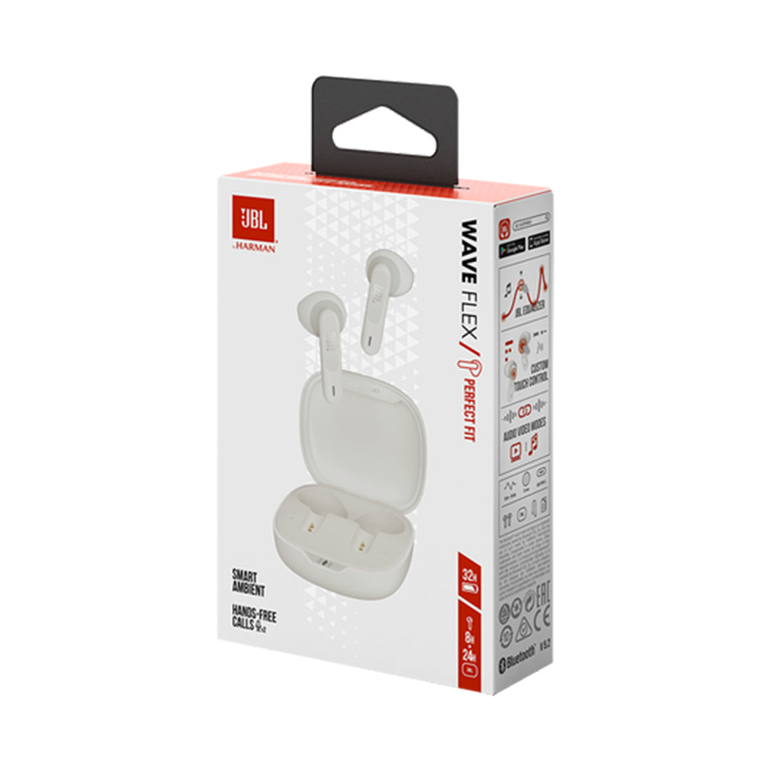 Audífono JBL Wave Flex Truly Wireless Blanco.