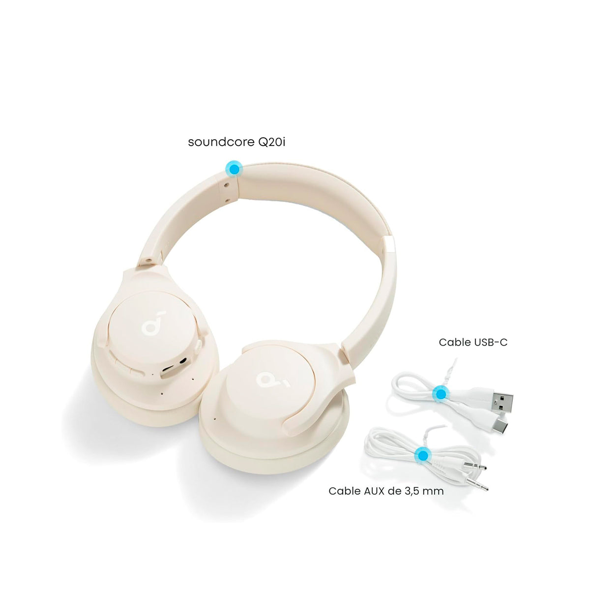 Audifonos Inalambricos Soundcore Q20i Blanco