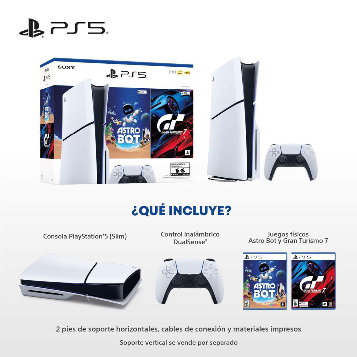 Consola PS5 Slim Bundle Estándar + Juego Gran Turismo 7 & Astr Bot