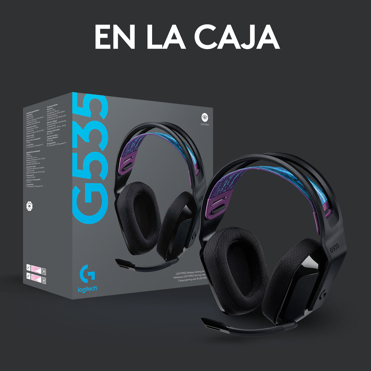 Audífonos Diadema Gaming Logitech G535 Inalámbrica