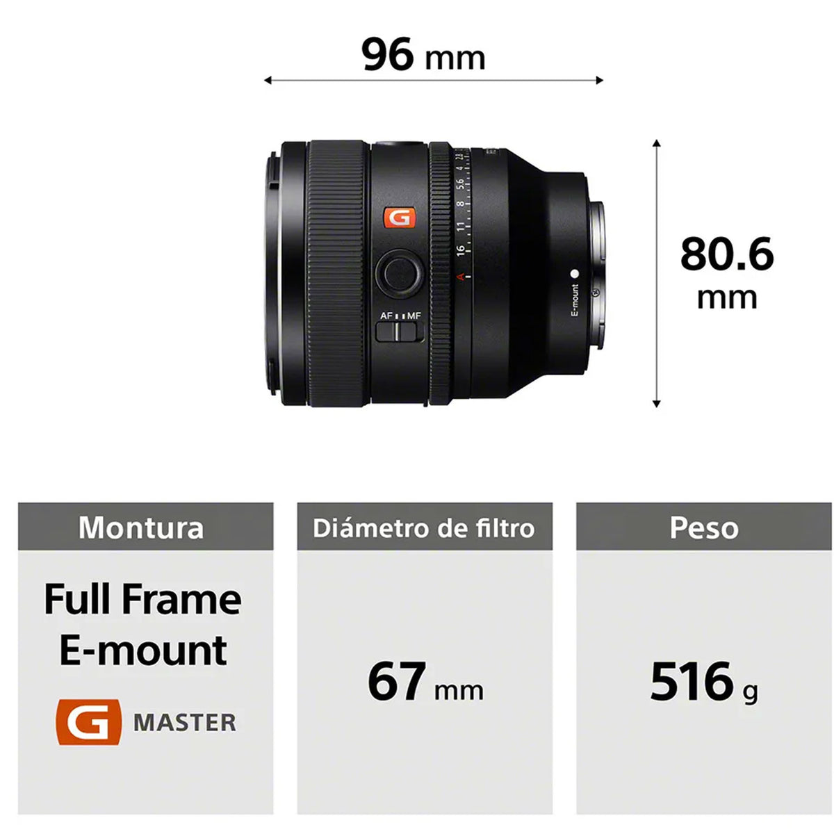 Lente Sony Fe 50 Mm - F1.4 Gm