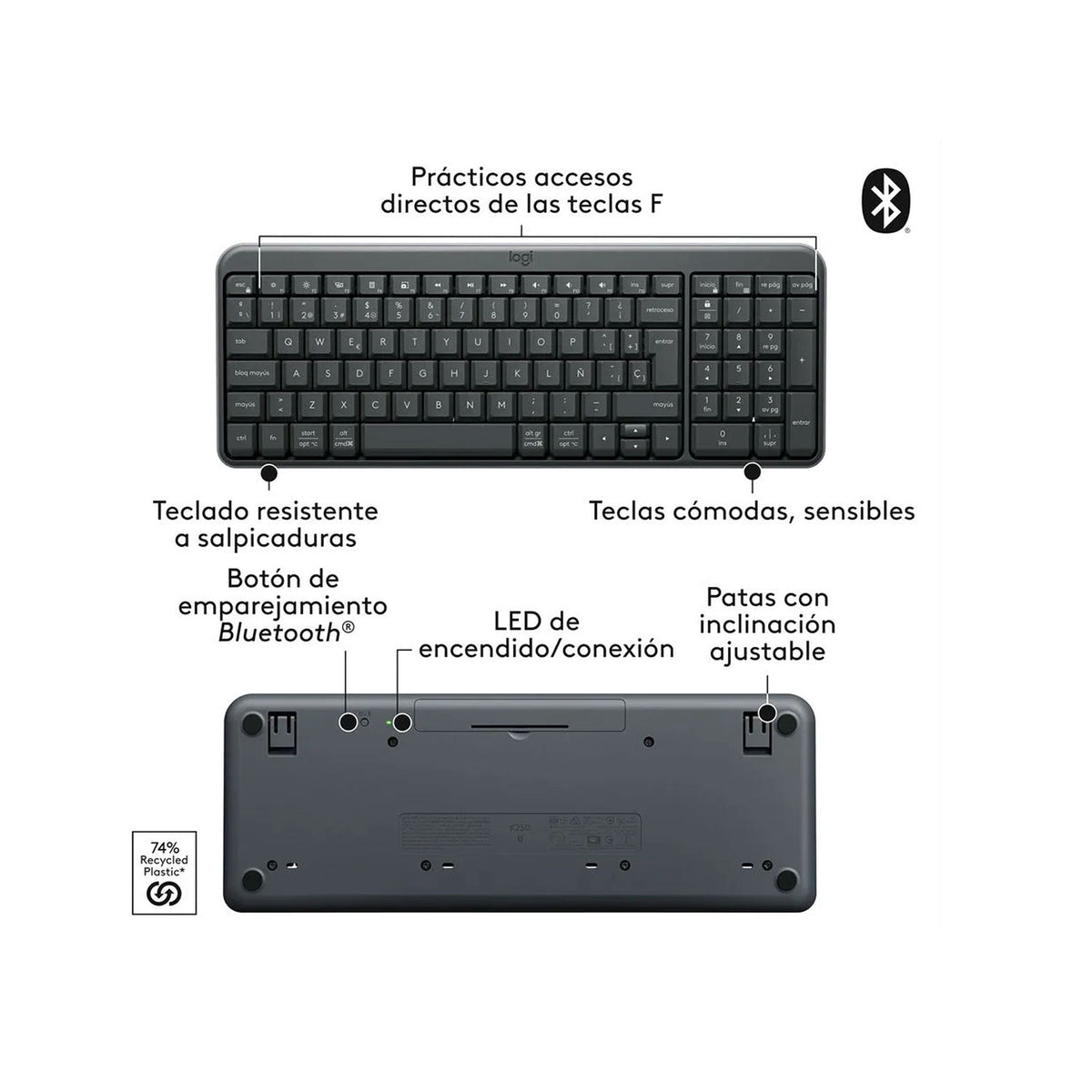Teclado Logitech K250 Negro
