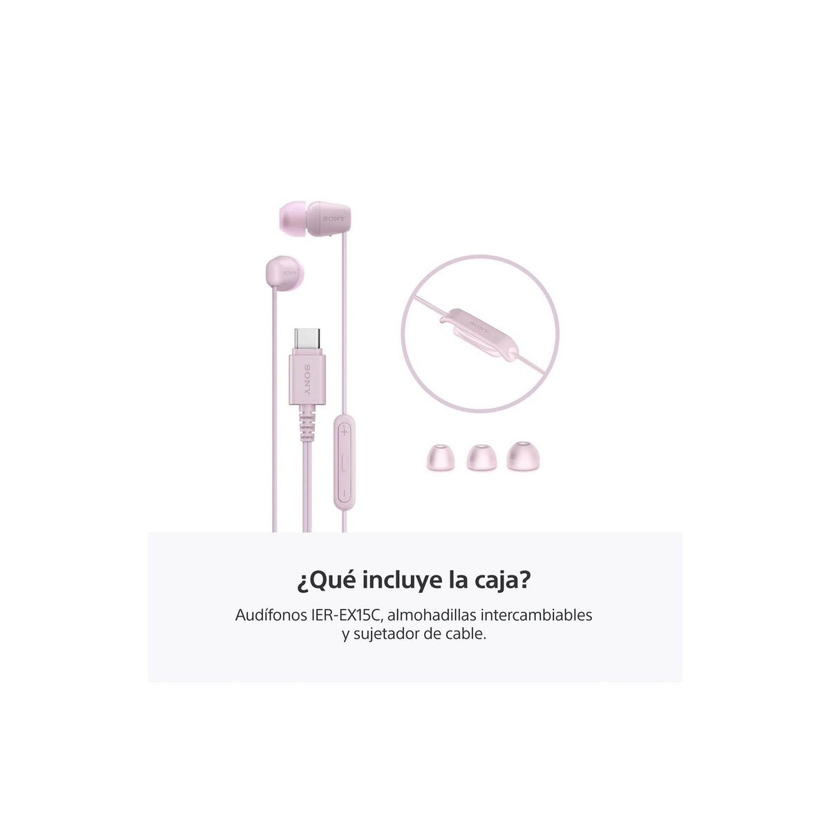 Audífonos Alámbricos Sony IER-EX15C Pink - Tipo C