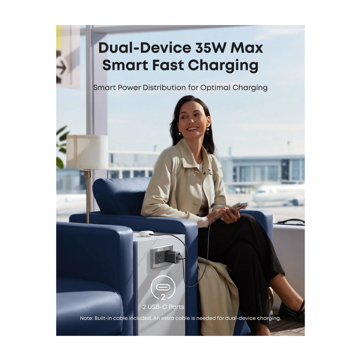 Cargador Anker Nano 35W USB-C con Cable Negro