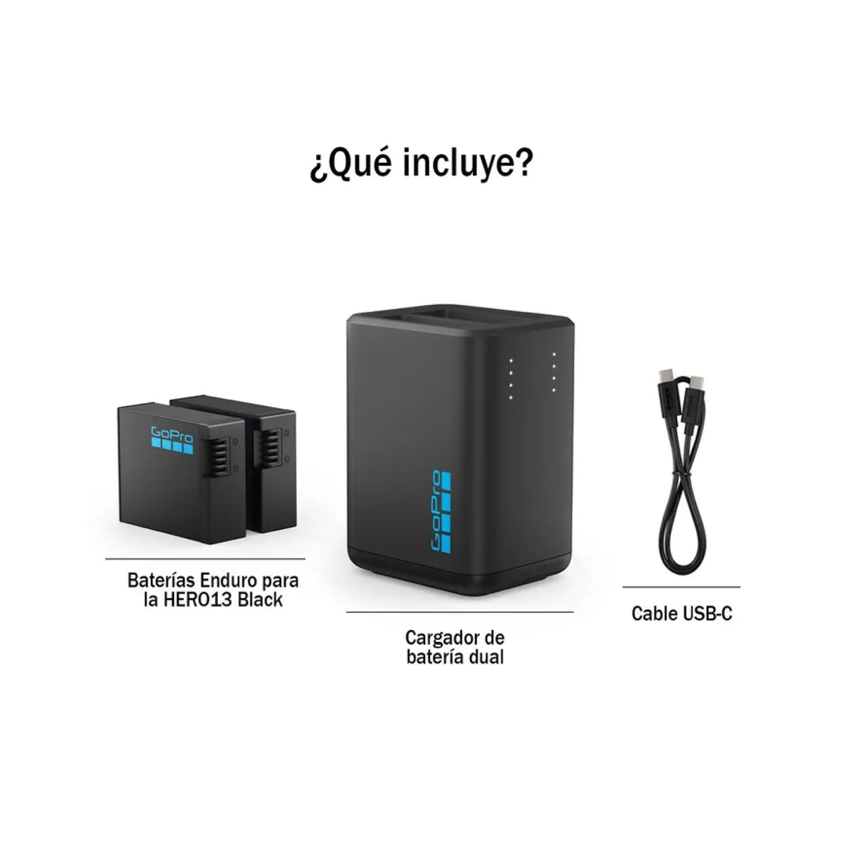 Cargador GoPro De Batería Y 2 Baterías Enduro Para Hero 13