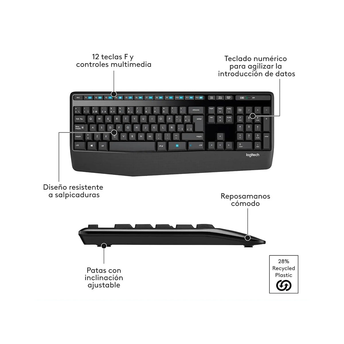 Combo Logitech MK345 Teclado y Mouse Inalámbrico