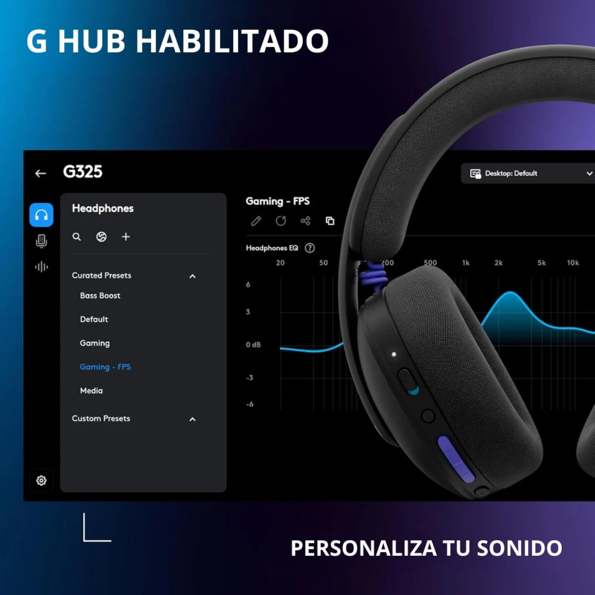 Audifono Logitech Inalámbrico G325 Negro