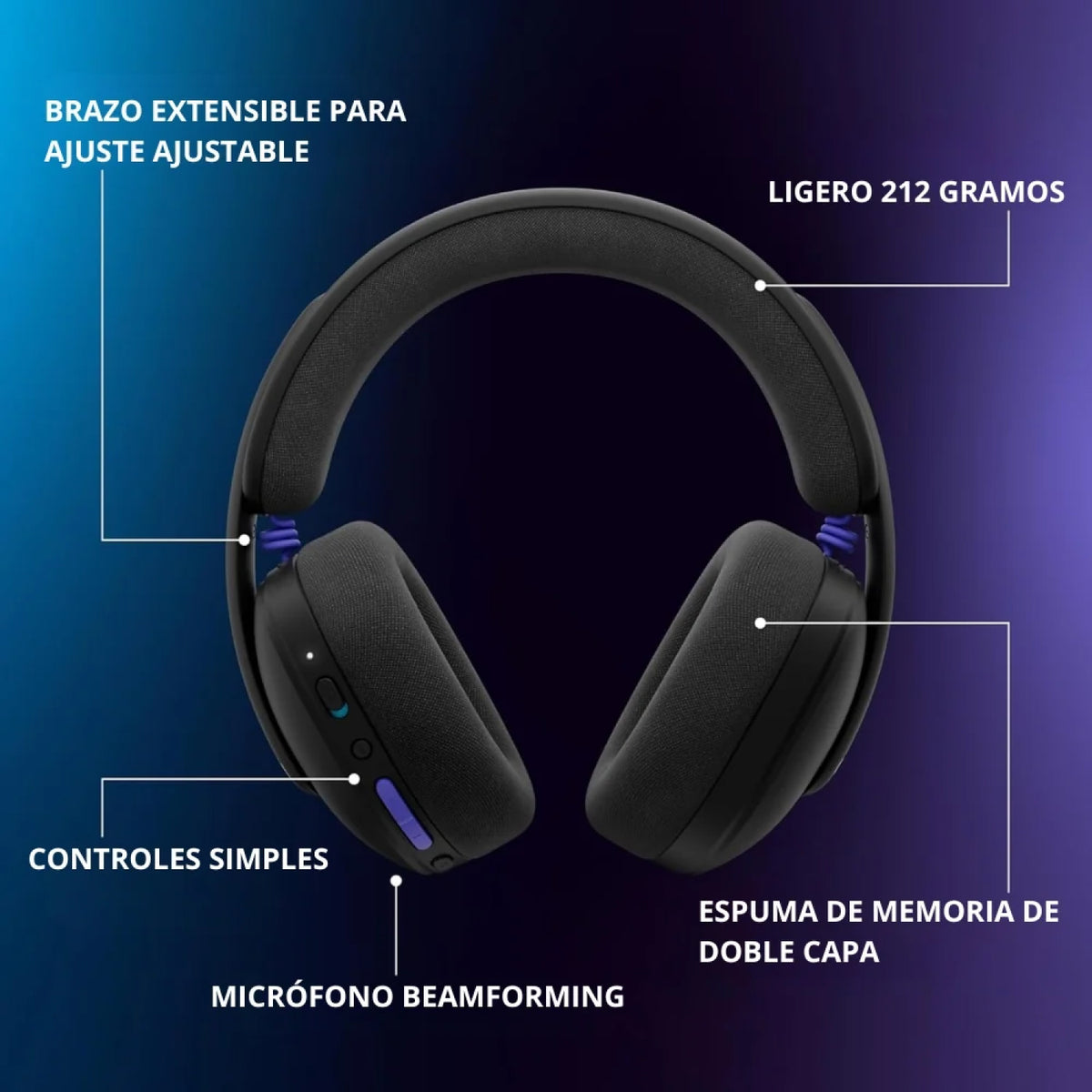Audifono Logitech Inalámbrico G325 Negro