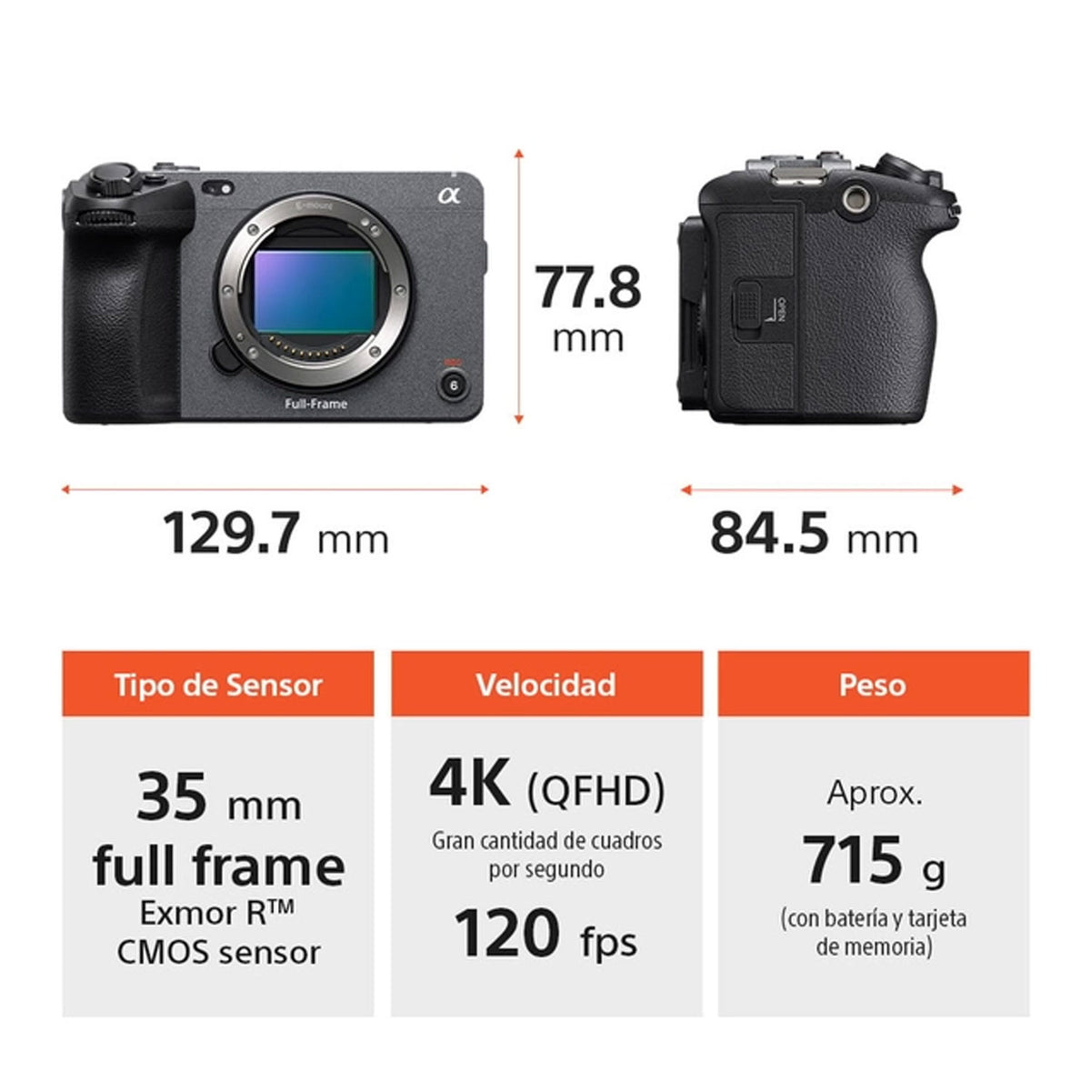 Camara Sony Ilme FX3A QE38 Negro (Cuerpo)
