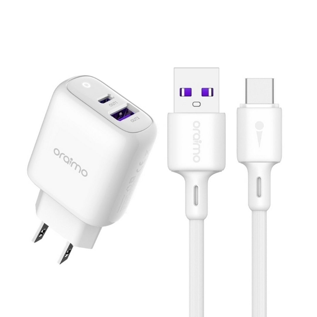 Cargador blanco Usb - Usb C Oraimo