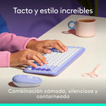 Combo Teclado y Mouse Logitech Pop Icon Lila y Blanco