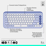 Combo Teclado y Mouse Logitech Pop Icon Lila y Blanco