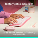 Combo Teclado y Mouse Logitech Pop Icon Rosado y Blanco