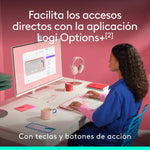 Combo Teclado y Mouse Logitech Pop Icon Rosado y Blanco